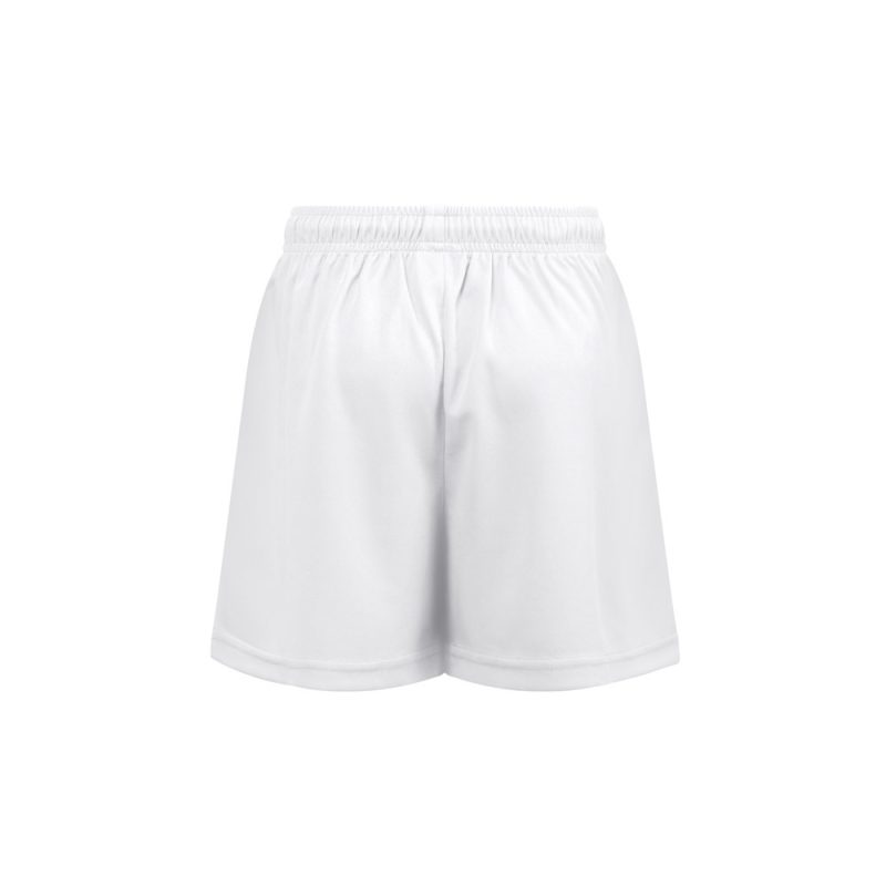 White sports shorts with elastic waistband