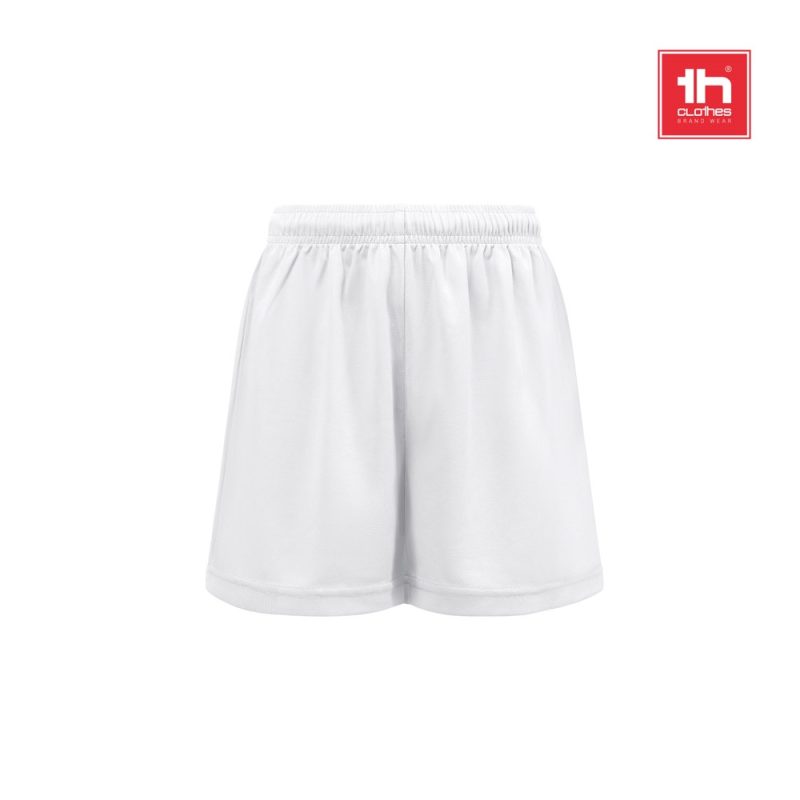 White sports shorts with elastic waistband