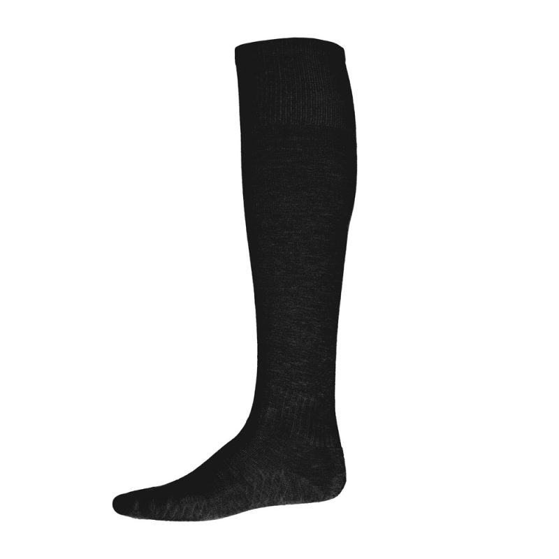 Black knee-high sock on white background