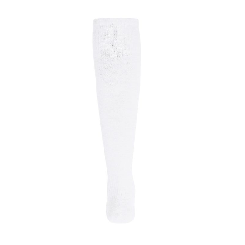 White knee-high sock isolated on white background.