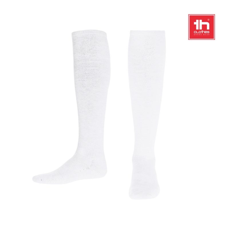 White knee-high socks on white background.