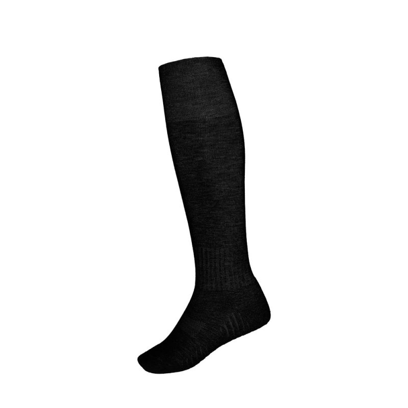 Black knee-high sock on white background