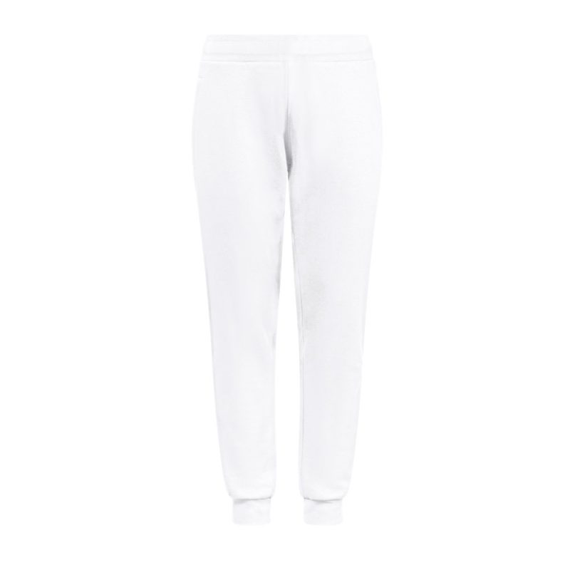 White cotton jogging bottoms for comfort and style.
