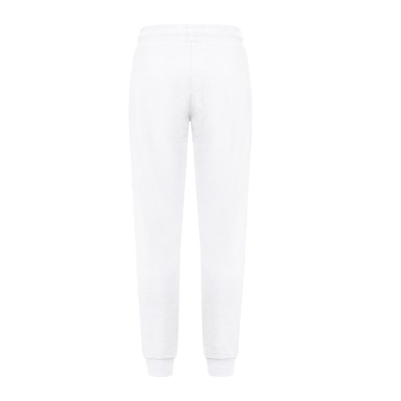 Back view of white jogging trousers