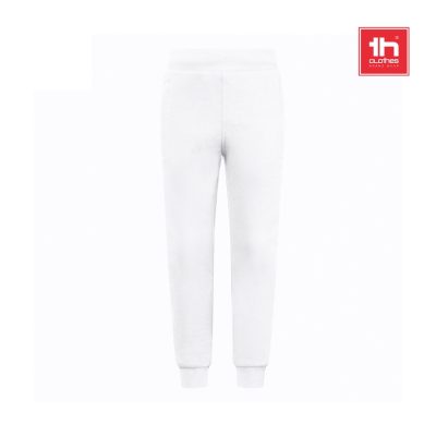White joggers with logo in top corner