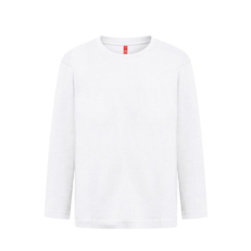 White long-sleeve t-shirt front view.