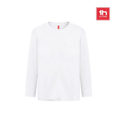 Plain white long-sleeve t-shirt with logo