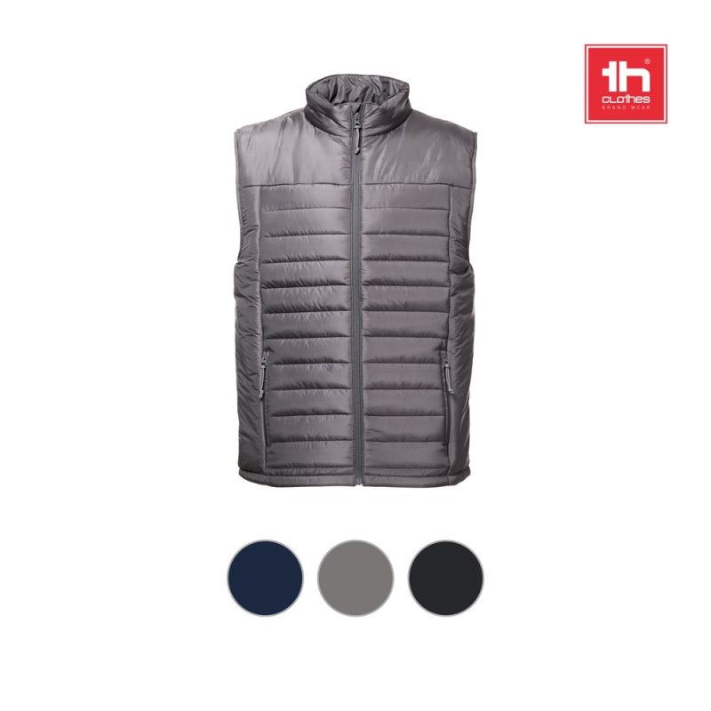 Grey sleeveless padded jacket with colour options.