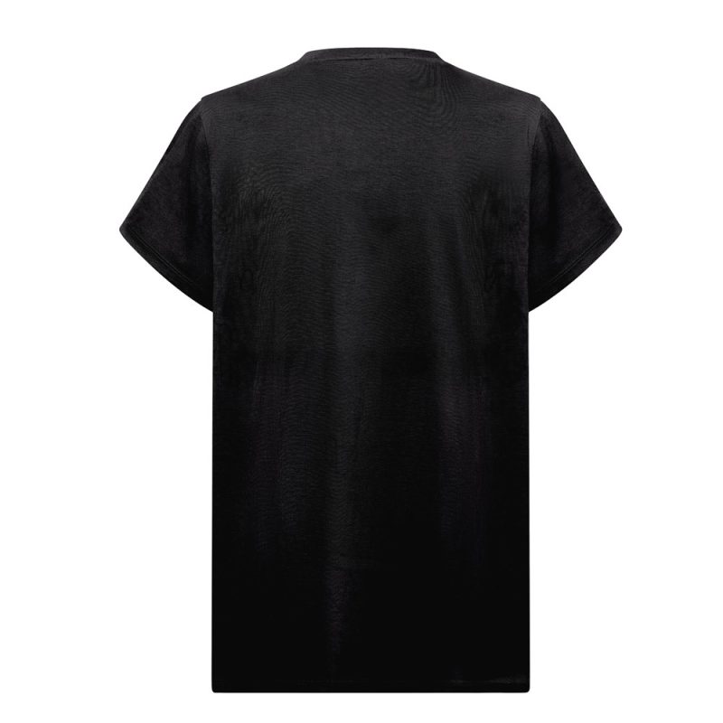 Back view of plain black T-shirt