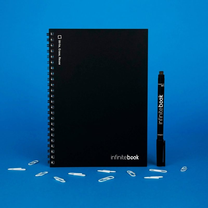 Infinitebook notebook and marker with paper clips