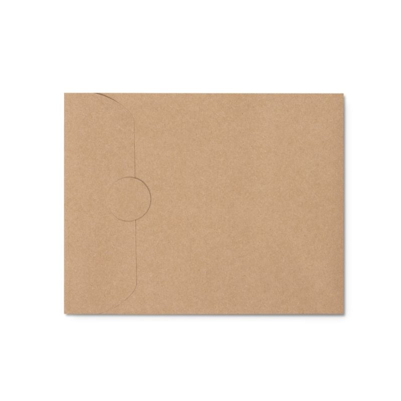 Brown paper envelope on white background.