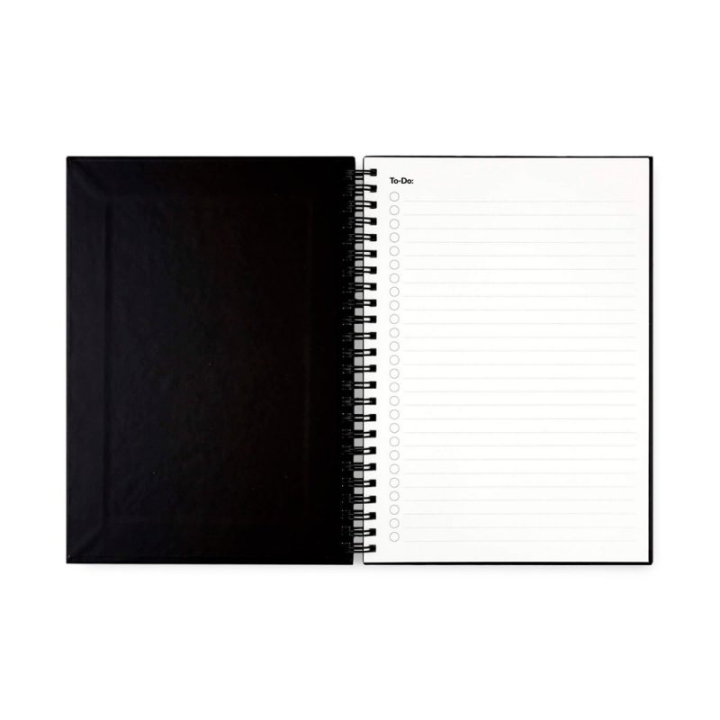Open spiral notebook with blank to-do list.