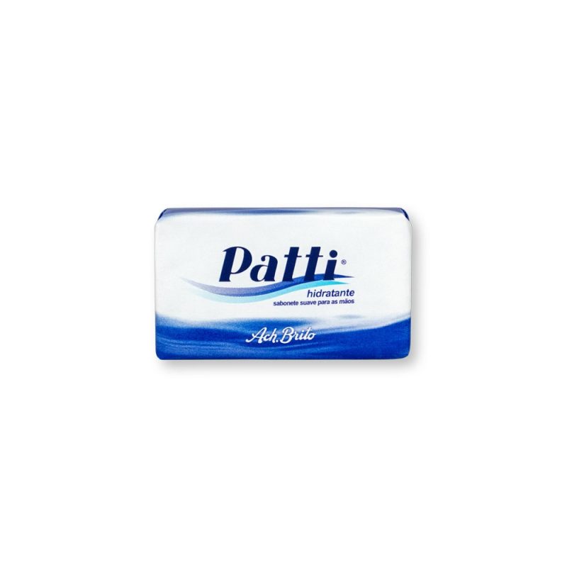 Patti hydrating soap bar packaging in blue design.