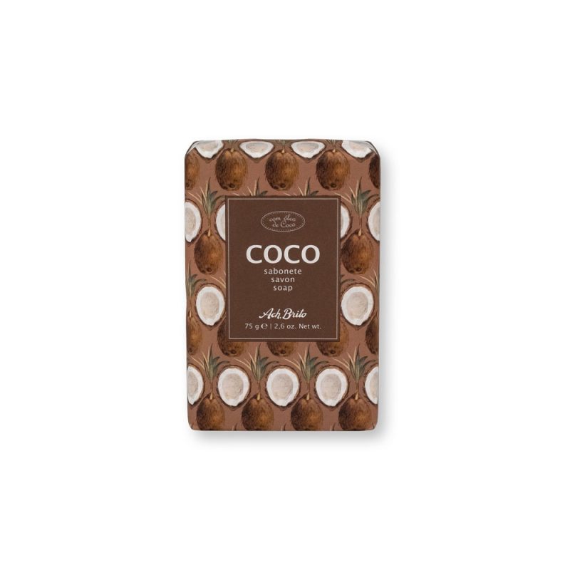 Coconut soap bar, brown packaging, 75g