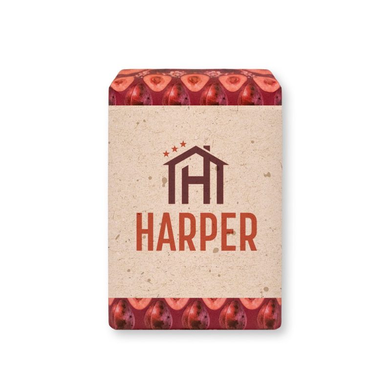 Harper soap with fruit pattern packaging