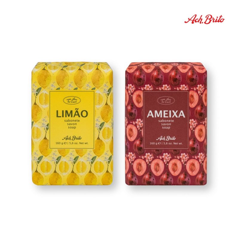 Ach Brito lemon and plum soap packaging