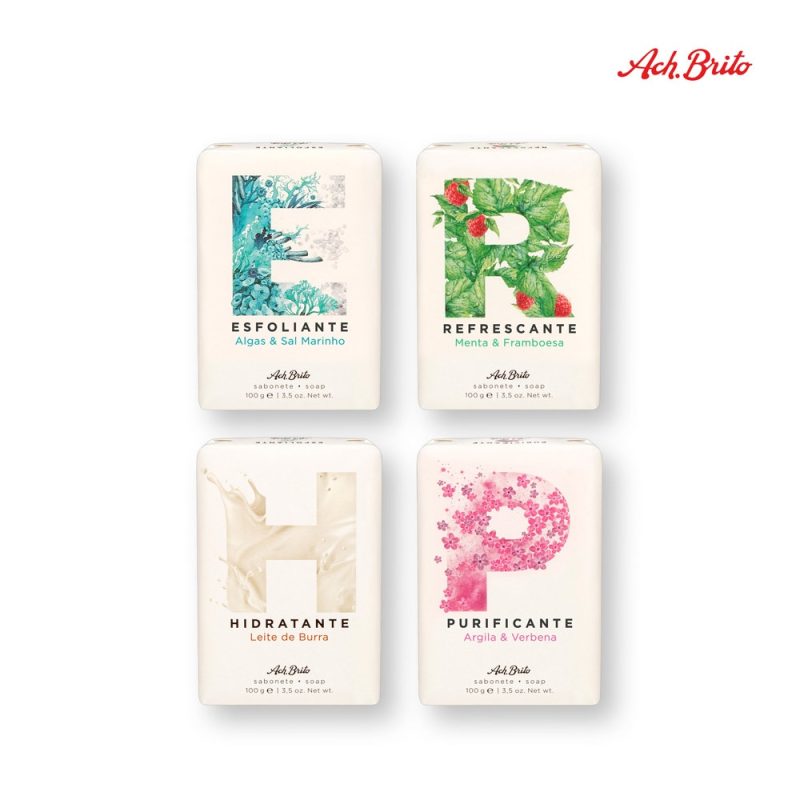 Ach Brito soap bars: exfoliating, refreshing, hydrating, purifying.