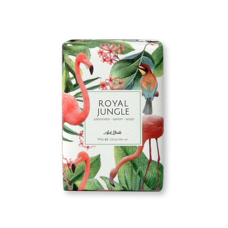 Royal Jungle soap with flamingo and tropical design