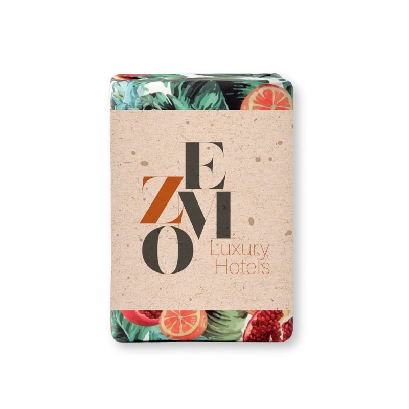 Ezmo Luxury Hotels branded soap packaging