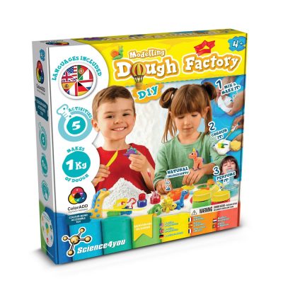 DIY modelling dough factory kit for children.