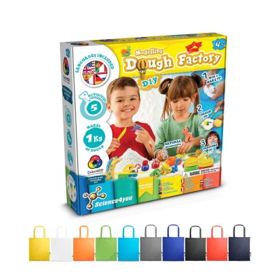 Modelling dough kit with colourful storage bags included.