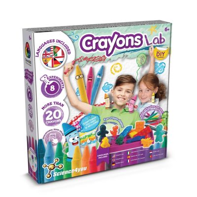 Crayons Lab kit with experiments and vibrant colours.