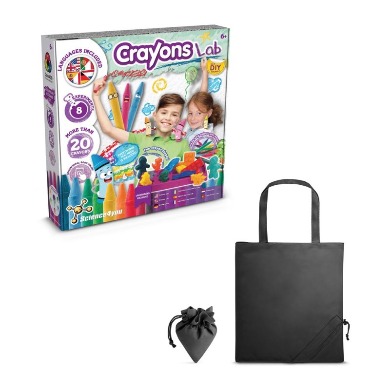 Children's crayon lab kit with tote and pouch.