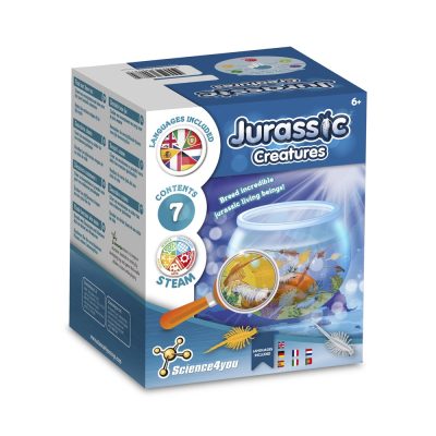 Science toy box titled Jurassic Creatures for kids.