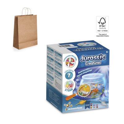 Jurassic Creatures science kit with paper bag.