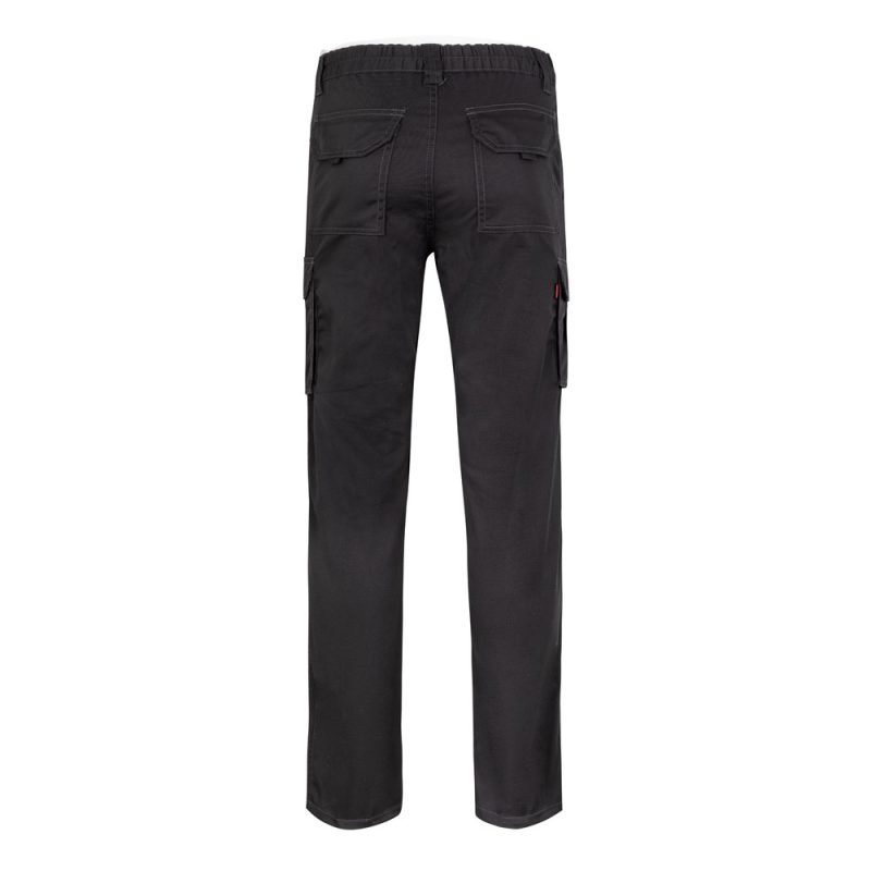 Black cargo trousers with rear view pockets