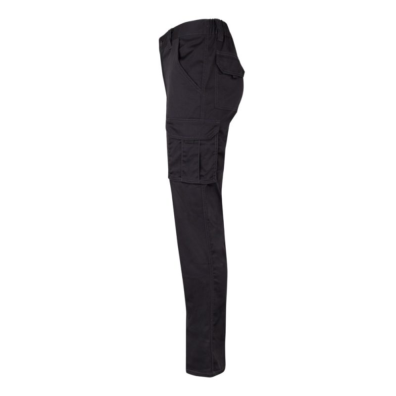 Black cargo trousers side view