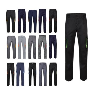 Collection of multi-coloured cargo trousers.