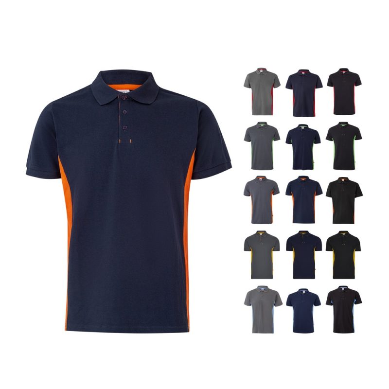 Men's polo shirts in various colours and styles.