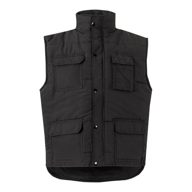 Black cargo vest with multiple pockets