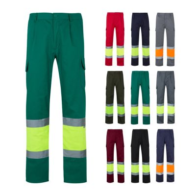 High-visibility trousers in various colours.