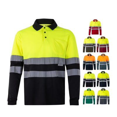 Hi-vis work shirts in various colours and styles.