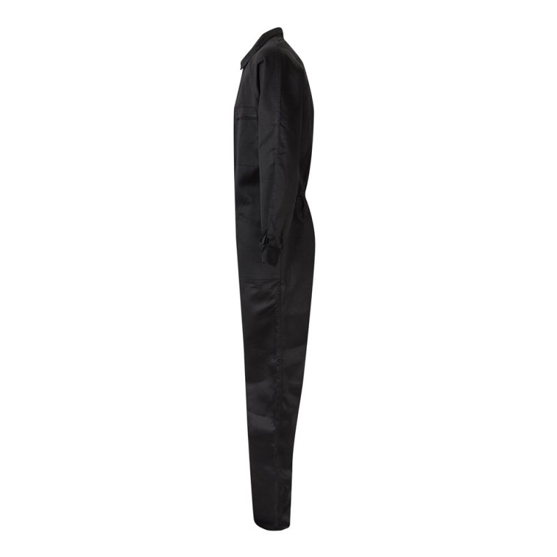 Black coverall, side view, standing upright.