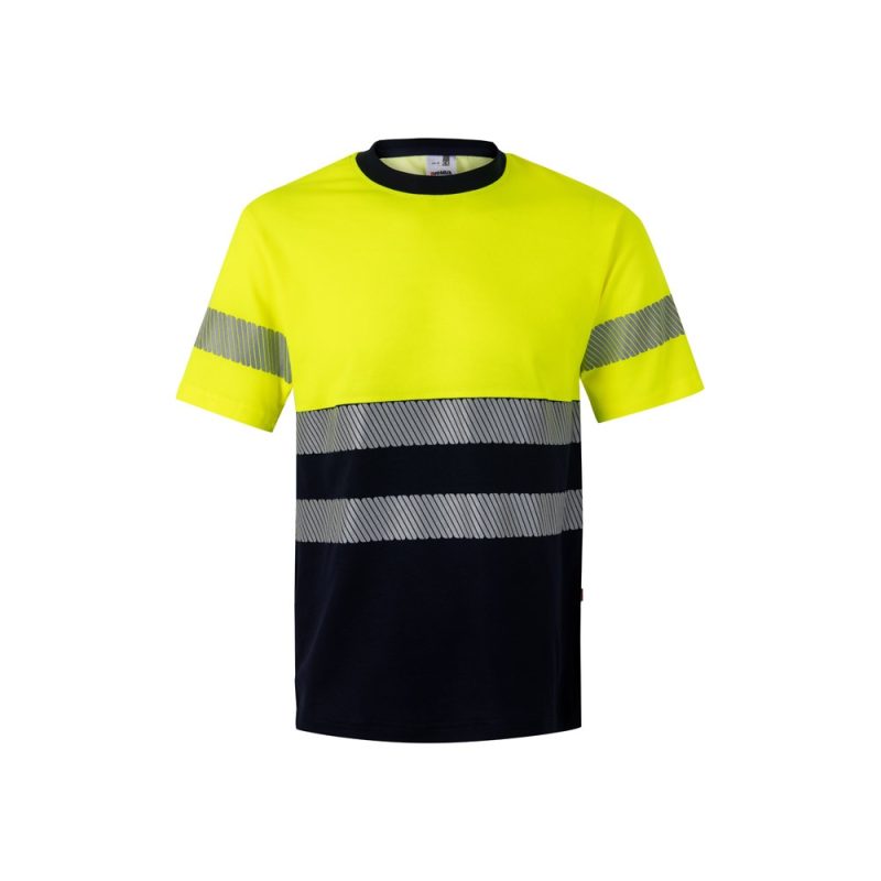 High visibility safety T-shirt with reflective stripes.