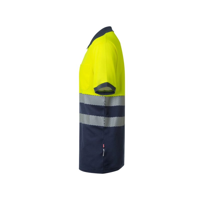 High-vis work shirt with reflective stripes