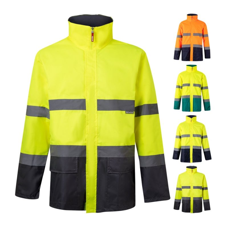 High visibility safety jackets in various colours