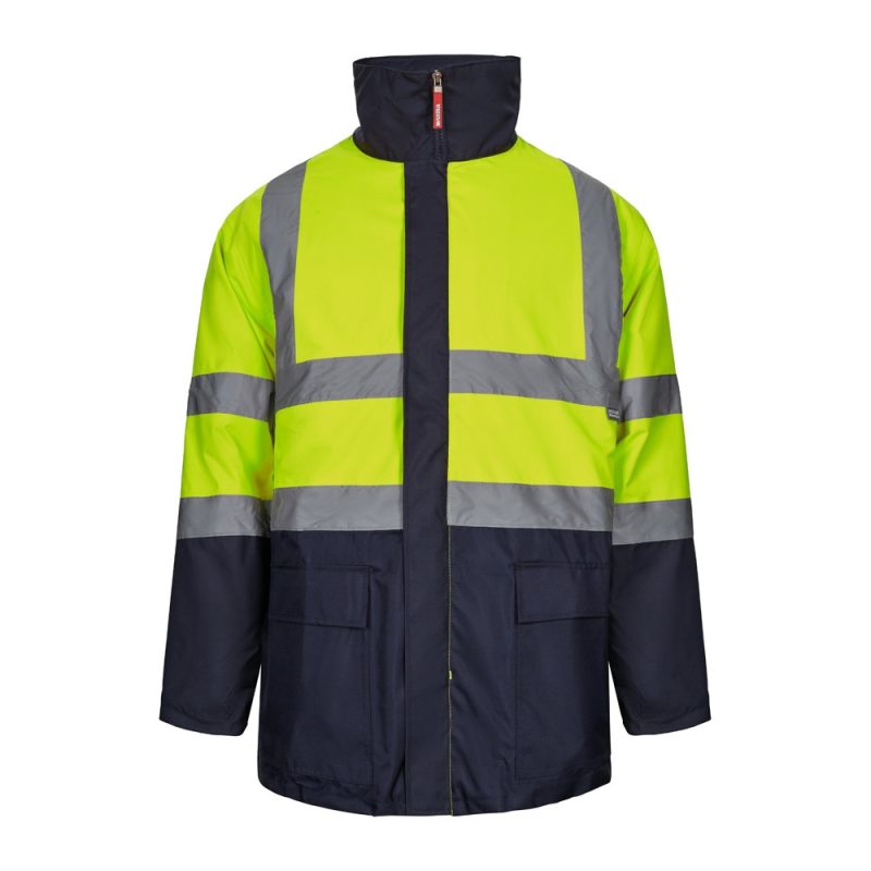 Yellow and black high-visibility safety jacket