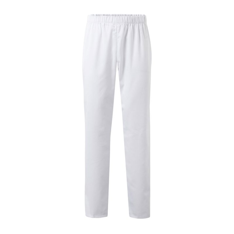 White elasticated waist trousers for men and women