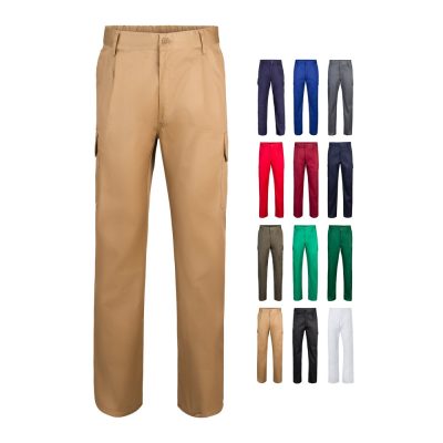 Colourful cargo pants display in various colours.