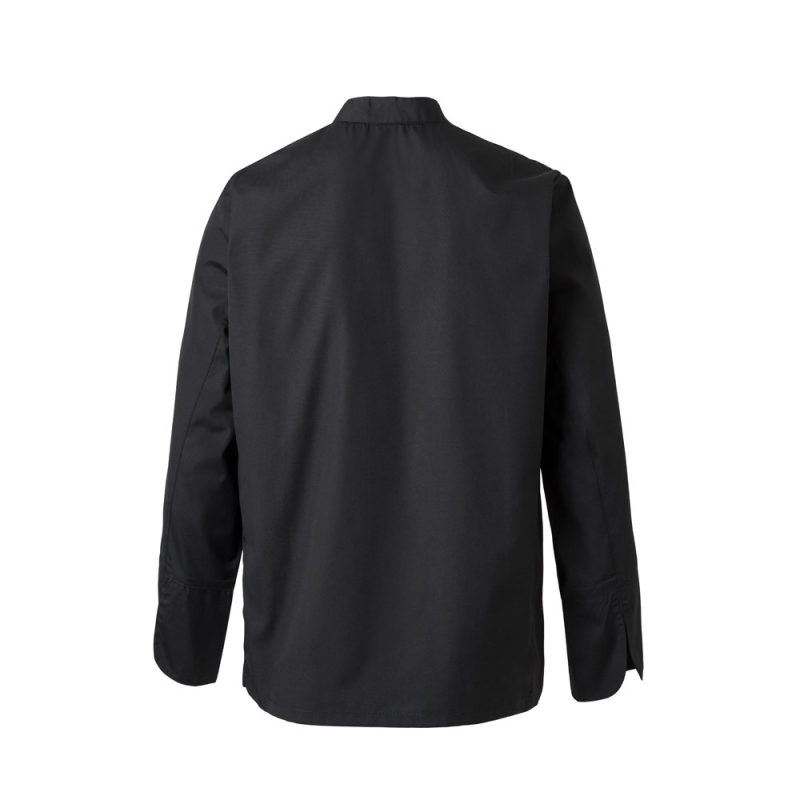 Black long-sleeve shirt, back view