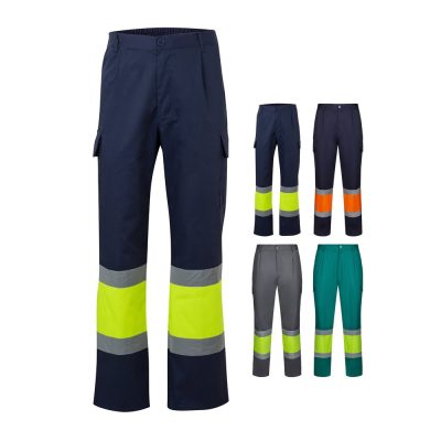 High-visibility work trousers in various colours.