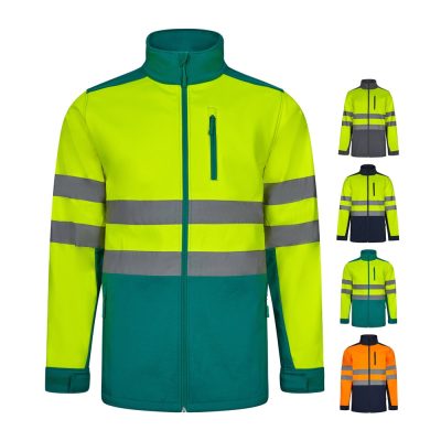 High-visibility jackets in various colours and designs.