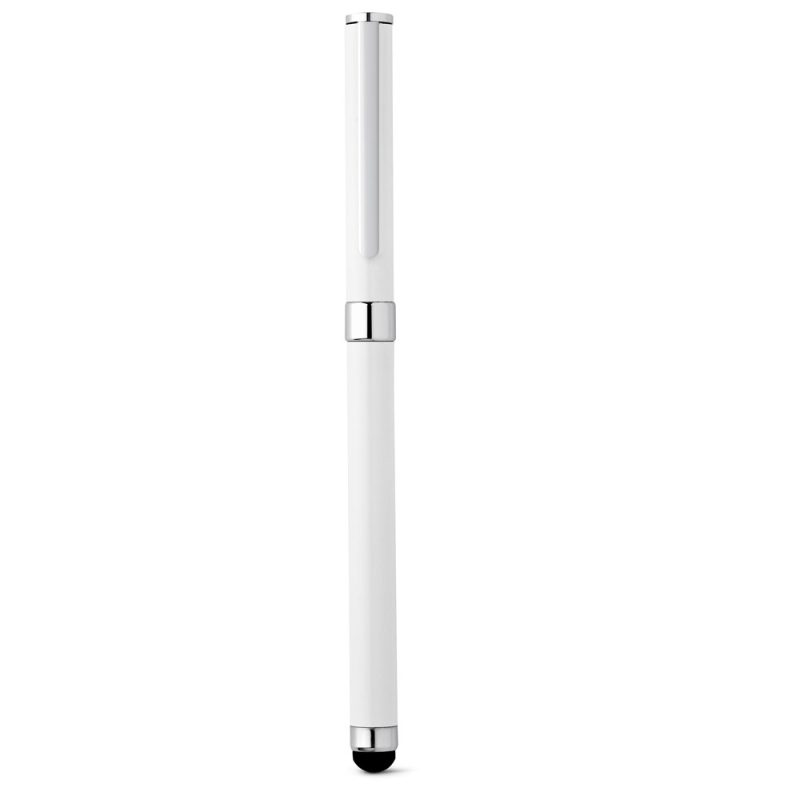 White stylus pen with metallic accents