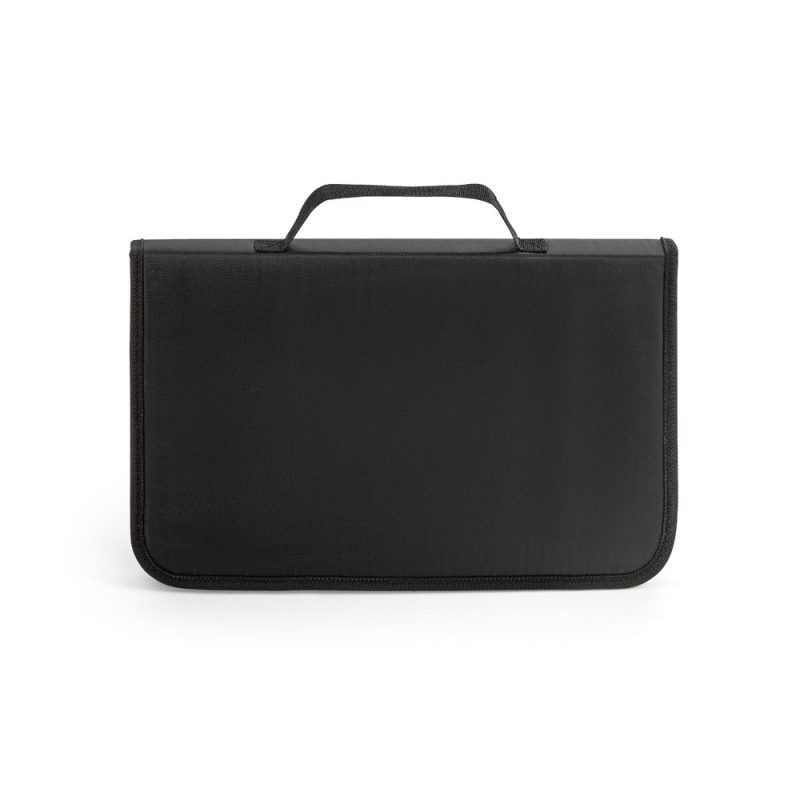 Black portable storage case with handle