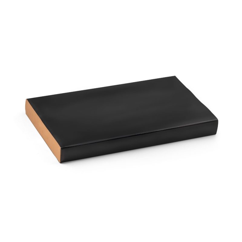 Black hardcover book on white background.