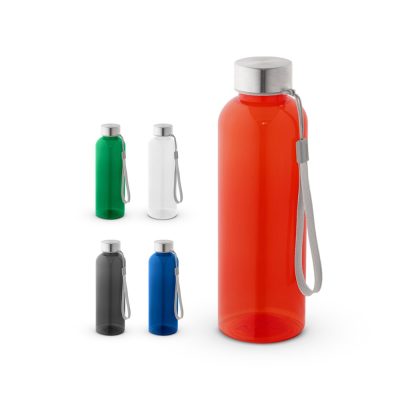 Colourful reusable water bottles with straps